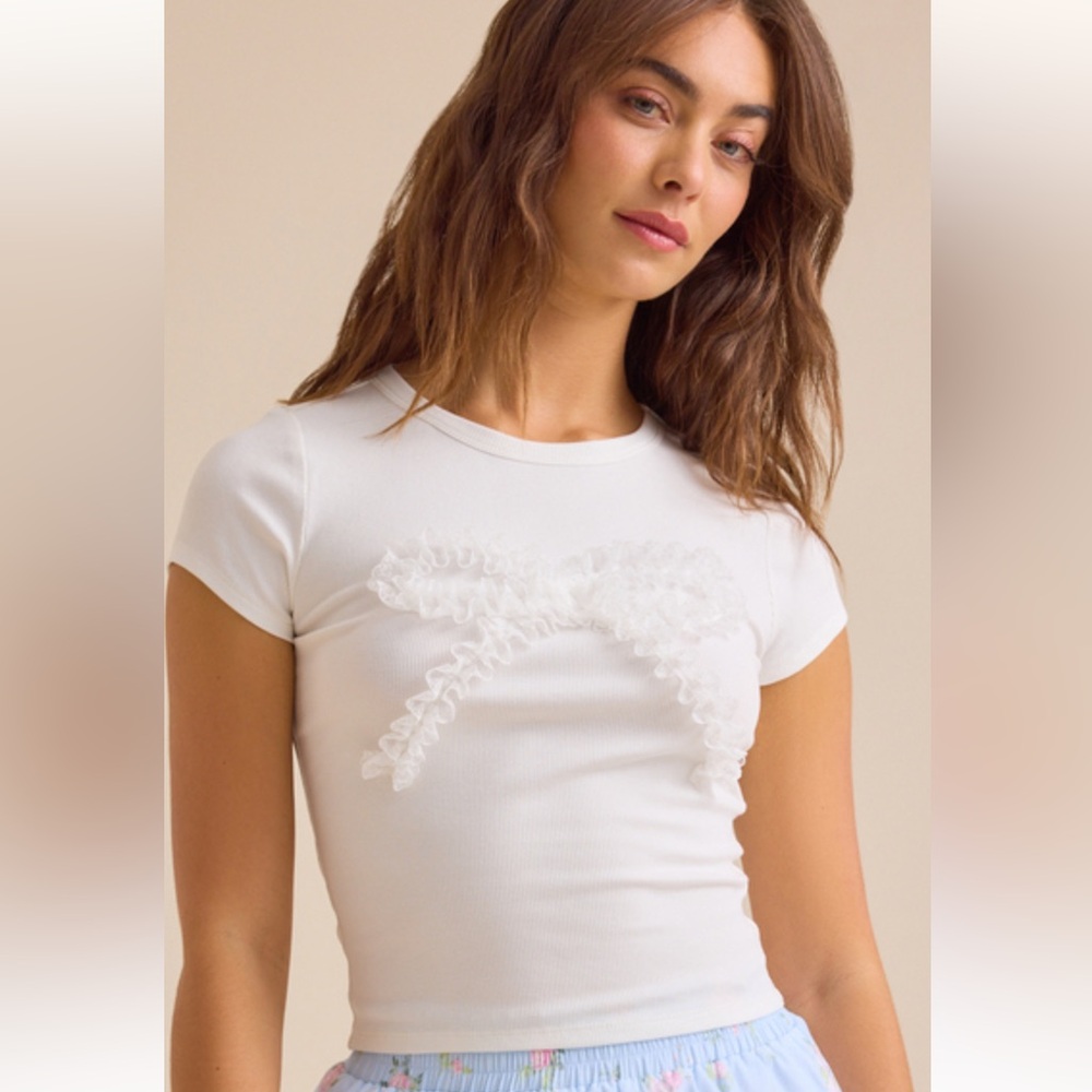 Marianna Lace Bow Tee